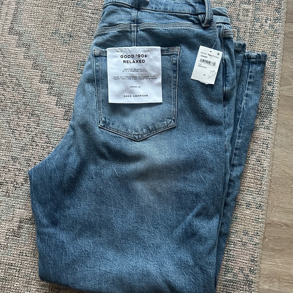 Good American Blue 90s relaxed Leg Jeans Classic Denim